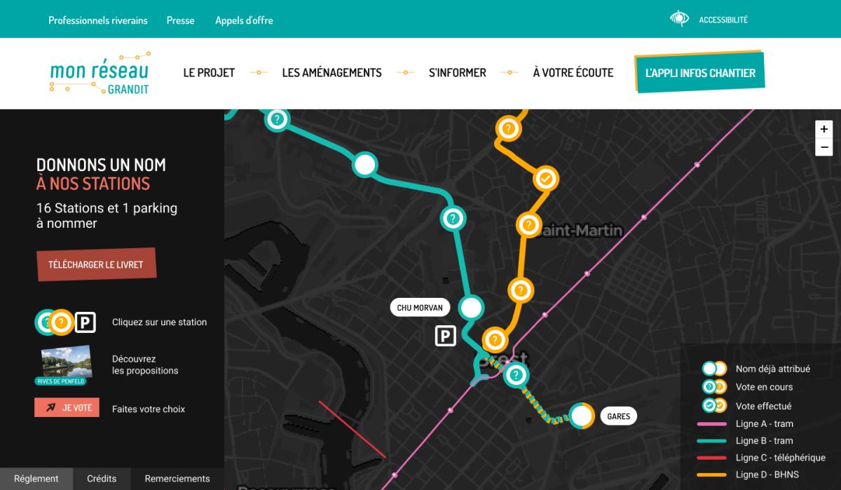 Carte site internet nom des stations